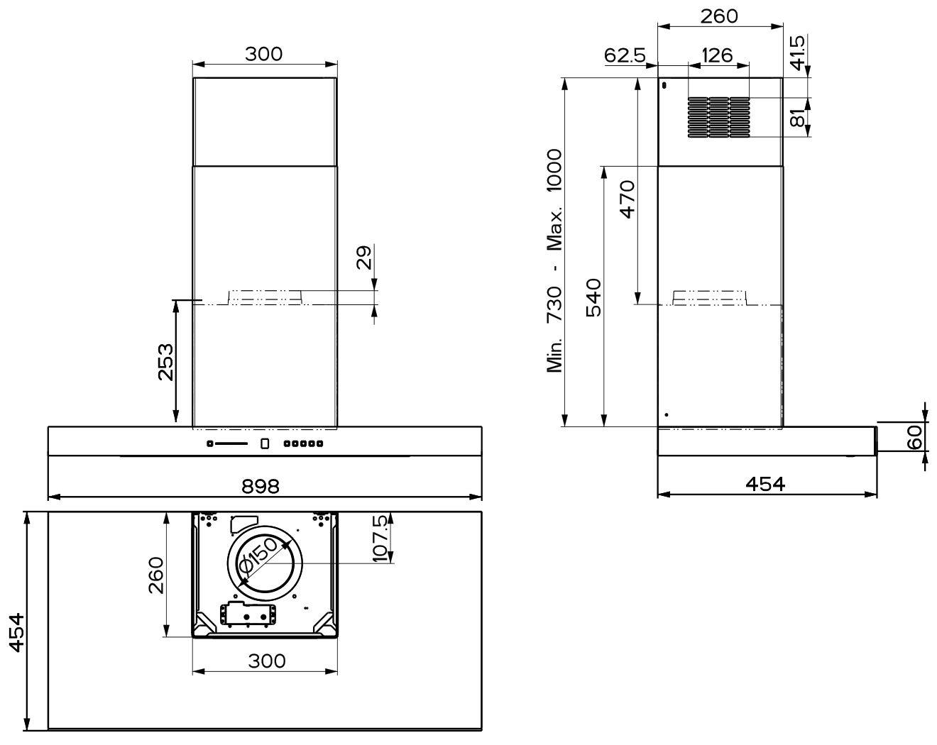Вытяжка настенная Faber T-AIR KL A90